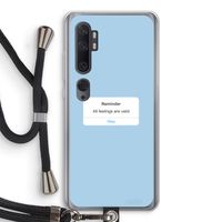 Reminder: Xiaomi Mi Note 10 Pro Transparant Hoesje met koord