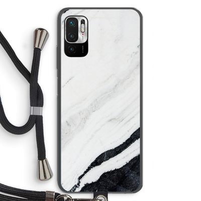 Elegante marmer: Xiaomi Redmi Note 10 5G Transparant Hoesje met koord