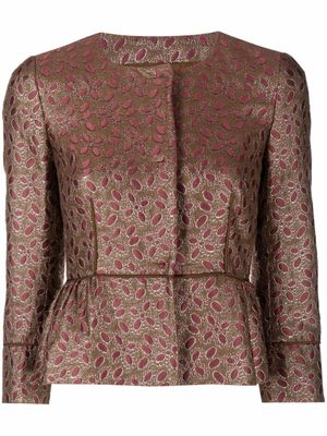 Valentino Garavani Pre-Owned veste à motif en brocart (années 2000) - Marron
