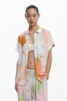 Tie-dye overhemd met korte mouwen - WHITE - L Tie-dye overhemd met korte mouwen - WHITE - L