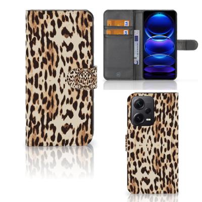 Xiaomi Poco X5 Pro | Note 12 Pro 5G | Telefoonhoesje | Met pasjeshouder | Leopard