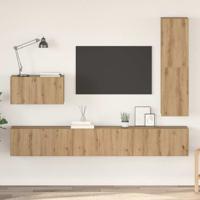 Tv-meubelset 4 pcs artisanaal eikenkleurig 30.5 x 30 x 110 cm