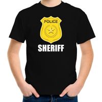 Sheriff police / politie embleem t-shirt zwart voor kinderen - thumbnail