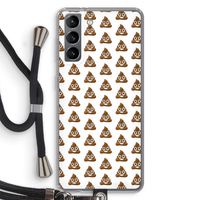 Poop emoji: Samsung Galaxy S21 Transparant Hoesje met koord