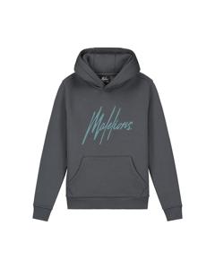 Malelions Hoodie signature gestreept - Donker grijs / Ice blauw