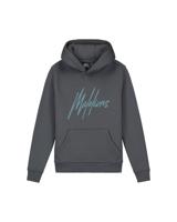 Malelions Hoodie signature gestreept - Donker grijs / Ice blauw