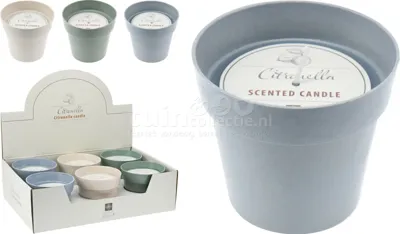 Citronella Kaars in Biopot Ø10,7cm Assorti 1st
