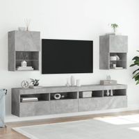 Tv-meubels met LED-verlichting 2 st 40,5x30x60 cm betongrijs - thumbnail