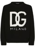 Dolce & Gabbana pull DG en maille intarsia - Noir