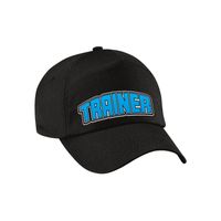 Cadeau pet/cap voor volwassenen - trainer - zwart/blauw - geweldige coach - sport - thumbnail