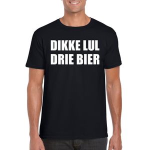 Dikke lul drie bier heren T-shirt zwart