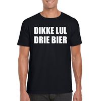 Dikke lul drie bier heren T-shirt zwart