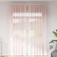 Gordijnen voile met lussen 2 st 140x260 cm lichtroze