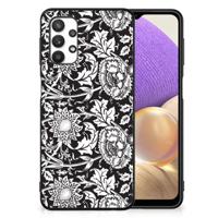 Samsung Galaxy A32 5G Bloemen Hoesje Black Flowers