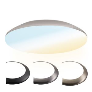 LED Bulkhead 38 cm - Plafondlamp - 25W 2600 Lumen - CCT lichtkleur instelbaar - IK10 - Chroom - IP65 Waterdicht