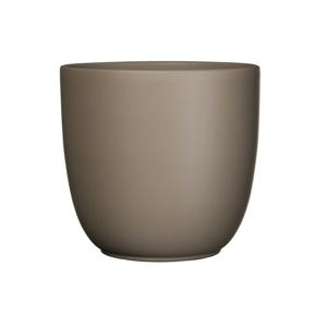 Bloempot - taupe bruin - mat - D12 x H11 - keramiek - voor kamerplant - plantenpot