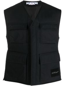 Off-White gilet matelassé Wave Tag - Noir