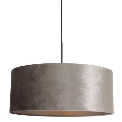 Steinhauer HanglampSparkled 50cm zwart met Taupe velourse kap - 8157ZW