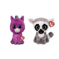 Ty - Knuffel - Beanie Buddy - Rosette Unicorn & Linus Lemur