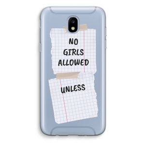 No Girls Allowed Unless: Samsung Galaxy J5 (2017) Transparant Hoesje