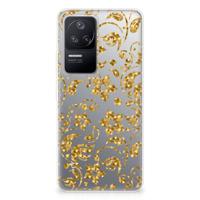 Xiaomi Poco F4 | TPU Case | Gouden Bloemen