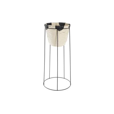 Grondlegger DKD Home Decor Natuurlijk Zwart Metaal Koloniaal Vezel (30 x 30 x 62 cm)