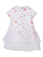 Simonetta robe volantée à broderies - Blanc