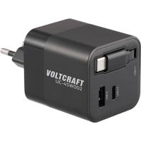 VOLTCRAFT UC-45W002 USB-oplader 45 W 1x USB-A, 2x USB-C USB PD Zwart Binnen GaN, USB Power Delivery (USB-PD), Snellader