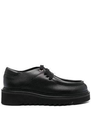 Ferragamo chaussures oxford lacées à semelle épaisse 50 mm - Noir