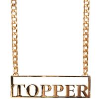 Carnaval verkleed ketting / sieraad - metaal - goud - topper - foute party / Toppers