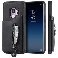 Voor Galaxy S9 effen kleur dubbele gesp rits schokbestendige beschermhoes (zwart)