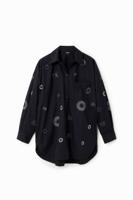 Oversized blouse met borduurwerk - BLACK - S/M Oversized blouse met borduurwerk - BLACK - S/M