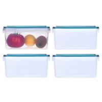 5Five Vershoudbakje met deksel - 4x - kunststof - luchtdicht - 20 x 13 x 10 cm - 1800 ml
