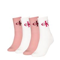 Calvin Klein Sokken Giftbox Dames Monologo 4-pack Roze/Wit-One Size (37-41)
