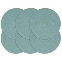 VidaXL Placemats 6 st rond 38 cm katoen effen groen
