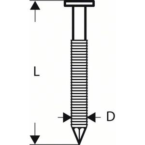 Rondkopstripspijker SN21RK 60RG 2,8 mm, 60 mm, verzinkt, gegroefd 4000 stuk(s) Bosch Accessories 2608200036 Afm. (l x b) 60 mm x 2.8 mm