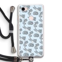 Poezen: Pixel 3 Transparant Hoesje met koord