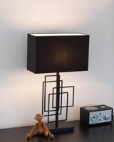 Zwarte tafellamp met schakelaar E27 fitting en stoffen kap By Rydens Paragon