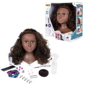 My Beauty kaphoofd met donkere krullen 23-delig