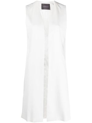 Lorena Antoniazzi manteau sans manches à col v - Blanc