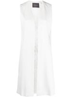 Lorena Antoniazzi manteau sans manches à col v - Blanc