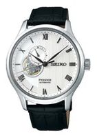 Horlogeband Seiko SSA379J1 / 4R39-00W0 Leder Zwart 20mm