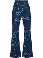 Nina Ricci pantalon évasé à imprimé graphique - Bleu - thumbnail