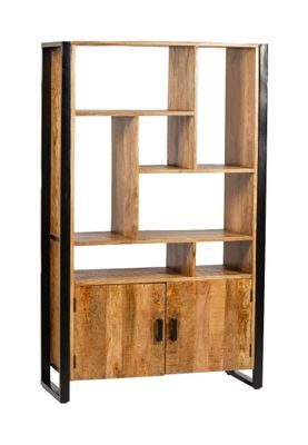 Livingfurn Wandkast 'Nairobi' Mangohout en staal, 180 x 110cm