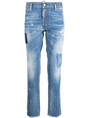 DSQUARED2 jean slim à effet usé - Bleu