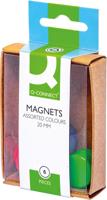 Q-CONNECT magneten, 20 mm, geassorteerde kleuren, doos van 6 stuks