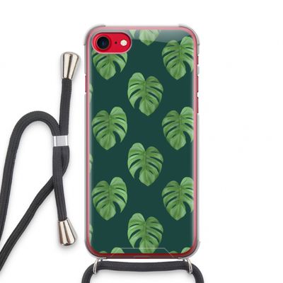 Monstera leaves: iPhone SE 2020 Transparant Hoesje met koord
