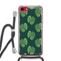 Monstera leaves: iPhone SE 2020 Transparant Hoesje met koord Monstera leaves: iPhone SE 2020 Transparant Hoesje met koord
