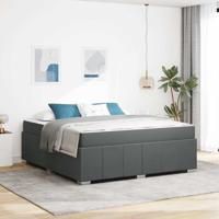 Bedframe met matras Donkergrijs 180 x 200 cm Stof