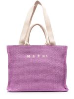 Marni sac cabas à logo brodé - Violet